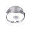 304 Stainless Steel Oval Open Cuff Ring RJEW-T023-54P-2