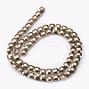 Electroplated Non-magnetic Synthetic Hematite Beads Strands G-P367-E07-2
