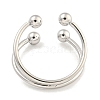 Non-Tarnish Round Ball 304 Stainless Steel Open Cuff Finger Rings for Women RJEW-P114-11P-3