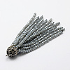 Electroplate Glass Bead Tassel Big Pendants X-EGLA-P023-14-2