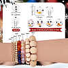 Round Christmas Snowman Print Wood European Beads WOOD-PH0003-25-2
