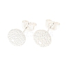304 Stainless Steel Stud Earring Findings STAS-O119-15B-S-1