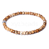 Natural Picture Jasper Beads Stretch Bracelets for Women Men PW-WG6A9BA-09-1