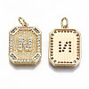 Brass Micro Pave Clear Cubic Zirconia Pendants KK-S356-234N-G-NF-2