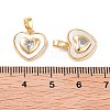 Brass Micro Pave Clear Cubic Zirconia Pendants KK-B102-23G-3