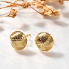 Brass Half Round Stud Earrings EJEW-Z083-01G-1