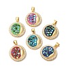 Rack Plating Brass Micro Pave Cubic Zirconia Pendants KK-K385-62G-1