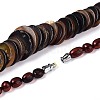 Natural Amber Disc and Rice Graduated Beaded Necklaces NJEW-T019-08-5