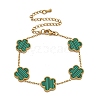 Ion Plating(IP) Resin Flower Link Chain Bracelet BJEW-H602-02G-A-2