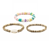 Coconut Beads Stretch Bracelets Set BJEW-JB07006-1