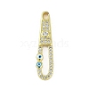 Brass Micro Pave Cubic Zirconia Pendants KK-B114-02G-01-1