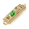 Brass Enamel Rectangle Saint Jude Connector Charms KK-M319-06G-01-2