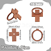 Cross Plywood Napkin Rings AJEW-UN0003-25-3