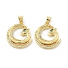 Brass Micro Pave Cubic Zirconia Pendants KK-Z098-01G-02-1