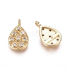 Brass Micro Pave Cubic Zirconia Pendants X-KK-D156-07G-E-2