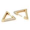 Rack Plating Triangle Brass Micro Pave Cubic Zirconia Hoop Earrings EJEW-Z059-14G-3