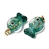 Handmade Dichroic Foil Lampwork Pendants DICH-G001-01G-05-2