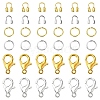 Zinc Alloy Lobster Claw Clasps with Brass Wire Guardian and Protectors with Iron Open Jump Rings DIY-YW0010-08-1