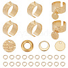 DELORIGIN DIY Flat Round Charms Cuff Ring Making Kit DIY-DR0001-22G-1