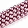 Baking Painted Pearlized Glass Pearl Bead Strands HY-N002-8mm-C01-2