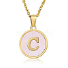 Natural Shell Initial Letter Pendant Necklace LE4192-5-1