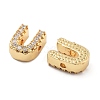 Rack Plating Brass Micro Pave Clear Cubic Zirconia Beads KK-G500-30G-U-2