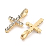 Rack Plating Alloy Pendants with Rhinestone PALLOY-Q005-02G-2