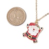 3Pcs 3 Styles Christmas Bell Socking Santa Claus Alloy Enamel Pendant Necklaces for Women NJEW-JN05130-01-3