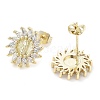 Brass Micro Pave Cubic Zirconia Stud Earrings for Women EJEW-D086-09G-2
