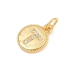 Brass Micro Pave Clear Cubic Zirconia Charms CU-CBA56CE-12G-T-3