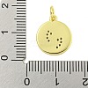 Round Rack Plating Brass Micro Pave Clear Cubic Zirconia Pendants KK-U021-01G-3