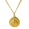 Flat Round with Bees Stainless Steel Pendant Necklaces for Men PW-WG6051F-02-1