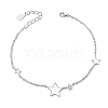 SHEGRACE Rhodium Plated 925 Sterling Silver Link Bracelet JB339B-1