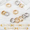 Unicraftale 12Pcs 12 Style Stainless Steel Grooved Finger Ring Settings STAS-UN0031-36-5