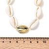 304 Stainless Steel & Natural Cowrie Shell Beaded Necklaces for Women NJEW-F356-03G-3