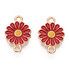 Zinc Alloy Enamel Sunflower Connector Charms ENAM-E011-01KCG-03-3