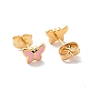 Enamel Butterfly Stud Earrings with 316L Surgical Stainless Steel Pins EJEW-P204-04G-03-2