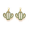 Brass Micro Pave Cubic Zirconia Pendants KK-N257-71G-1