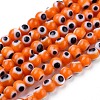 Handmade Evil Eye Lampwork Round Bead Strands X-LAMP-L055-4mm-03-1