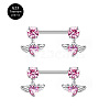 G23 Titanium Pink Cubic Zirconia Nipple Rings WG912A9-39-1