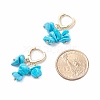 Synthetic Turquoise Chips Dangle Hoop Earrings EJEW-JE04884-03-3