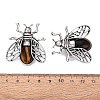 Natural Tiger Eye & Alloy Lapel Pin Brooches GG-N001-04AS-03-4