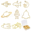 SUNNYCLUE 32Pcs 8 Styles Alloy Open Back Bezel Pendants PALLOY-SC0003-69G-1