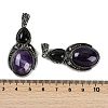 Natural Amethyst & Obsidian Pendants G-I370-08AS-06-3