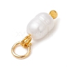 Natural Cultured Freshwater Pearl Potato Charms with Brass Jump Rings X-PALLOY-JF04176-01-5
