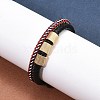 Braided Leather Multi-strand Bracelets BJEW-Z081-15G-3