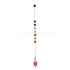 Chakra Synthetic & Natural Mixed Gemstone Pointed Dowsing Pendulums PALLOY-JF02608-01-5