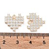 Brass Micro Pave Clear Cubic Zirconia Charms KK-F871-46G-3