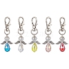 5Pcs 5 Colors Angel Glass Pendant Decoraiton HJEW-JM01659-1