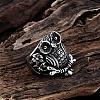 Punk Rock Style Men's 316L Surgical Stainless Steel Owl Wide Band Rings RJEW-BB06648-10-3